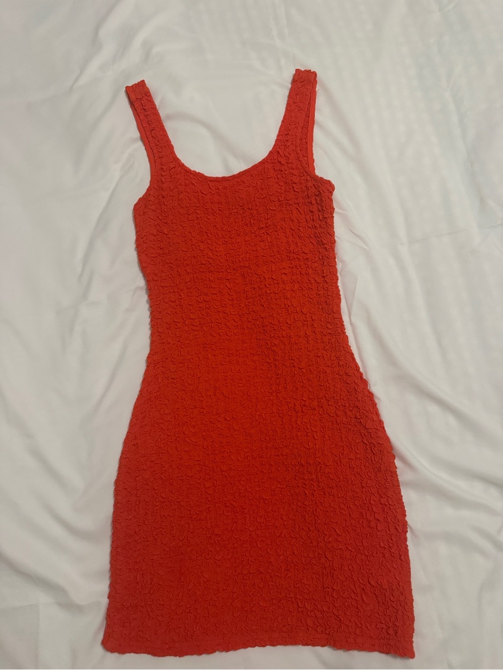 Rails Julie Cherry Red Crinkle Tank Mini Dress XS EcoVero Bodycon